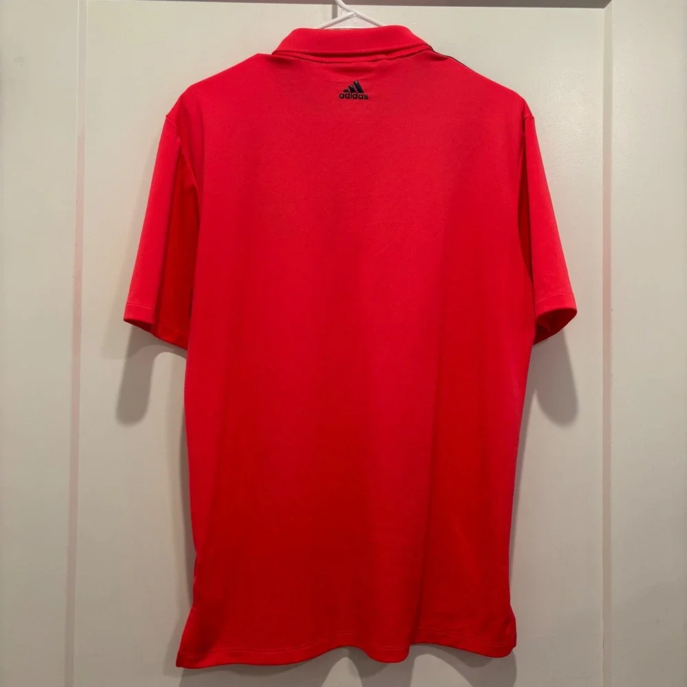 Adidas Mens Climacool Golf Polo Shirt Red Cog Hill Junior Tour Size S